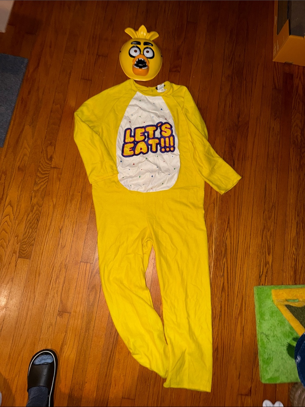 Adult large Five nights at Freddy’s Chica One-Piece Costume - "Let's Eat!” MASK
